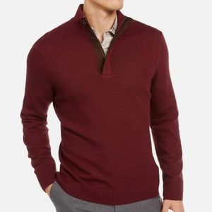 Tasso Elba 1/4 zip red sweater